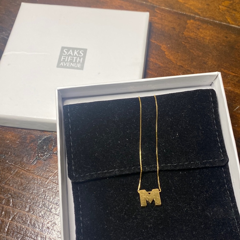 Gold M Necklace